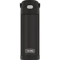 Thermos FUNtainer Stainless Steel Vacuum Insulated Water Bottle, 16 oz., Black Matte (THRF41101BK6)