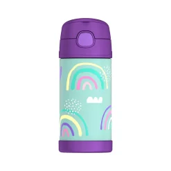 Thermos FUNtainer Stainless Steel Vacuum Insulated Water Bottle, 12 oz., Multicolor (F4103NLA6ST)