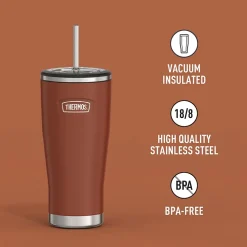 Thermos Icon Stainless Steel Vacuum Insulated, 24 oz., Saddle, (THRIS1112SD4)