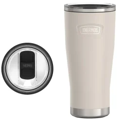 Thermos Icon Stainless Steel Vacuum Insulated Tumbler with Slide Lock, 24 oz., Sandstone (IS1122SN4)