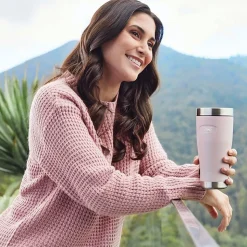 Thermos Icon Stainless Steel Vacuum Insulated Tumbler, 16 oz., Sunset Pink (IS1012SP4)