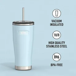 Thermos Icon Stainless Steel Vacuum Insulated Tumbler with Straw, 24 oz., Glacier (IS1112GC4)