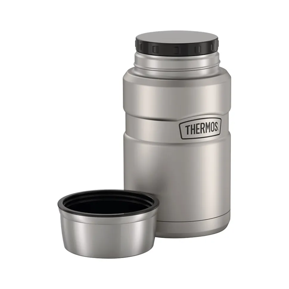 Thermos King Food Jar, Black/Silver, 24 Oz. (SK3020MSDB4)
