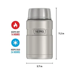 Thermos King Food Jar, Black/Silver, 24 Oz. (SK3020MSDB4)