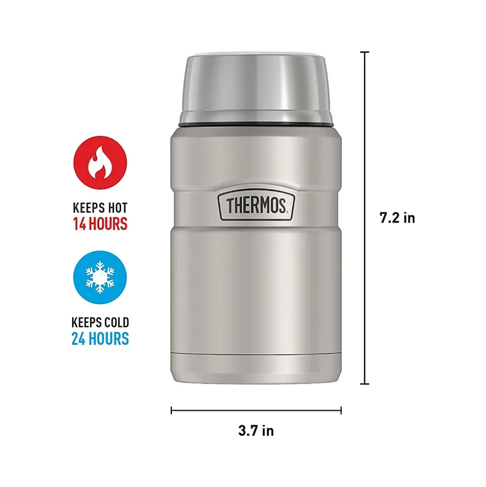 Thermos King Food Jar, Black/Silver, 24 Oz. (SK3020MSDB4)