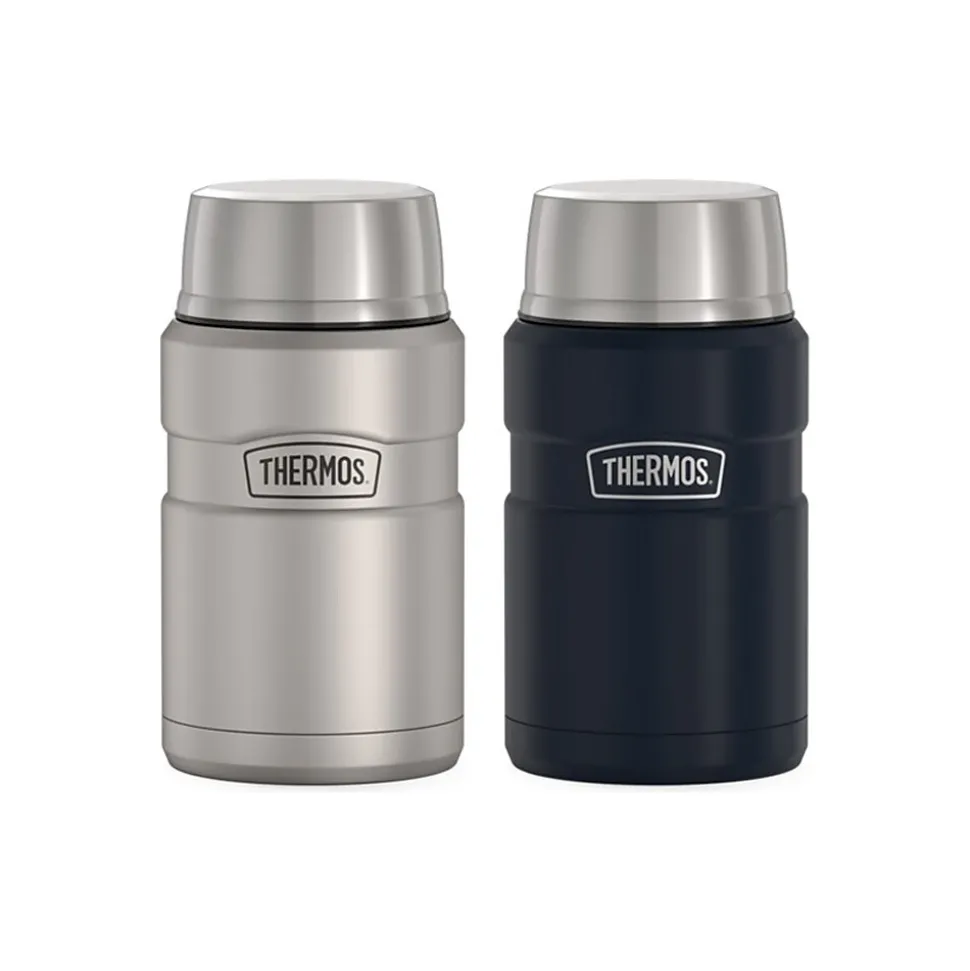 Thermos King Food Jar, Black/Silver, 24 Oz. (SK3020MSDB4)
