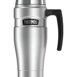 Thermos King Stainless Steel Vacuum Insulated Travel Mug, 16 oz., Silver (THR1000STTRI4)