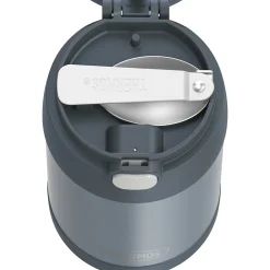Thermos 16-Ounce FUNtainer Vacuum-Insulated Stainless Steel Food Jar with Folding Spoon, Stone Slate (F31101SL6)