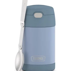 Thermos 16-Ounce FUNtainer Vacuum-Insulated Stainless Steel Food Jar with Folding Spoon, Denim Blue (F31101DB6)