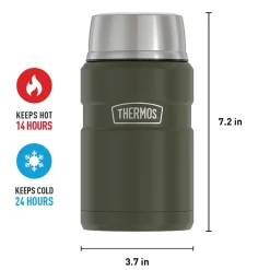Thermos 24-Ounce Stainless King Vacuum-Insulated Food Jar, Army Green (SK3020AGTRI4)