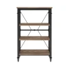 Thomasville Breslyn 3-Shelf 48"H Metal Bookcase, Crosscut Hickory/Black Nickel (SPLS-BRBK-TV)
