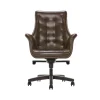 Thomasville Furniture Brooks Ergonomic Bonded Leather Swivel Executive Chair, Brown (51493-BRN)