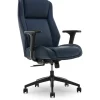 Thomasville Furniture Darius Ergonomic Bonded Leather Swivel Executive Chair, Navy (51490-NVY)