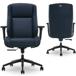 Thomasville Furniture Darius Ergonomic Bonded Leather Swivel Executive Chair, Navy (51490-NVY)