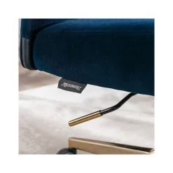 Thomasville Furniture Joelle Ergonomic Fabric/Metal Desk Chair, Blue/Gold (60068)
