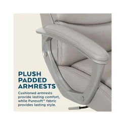 Thomasville Furniture Josephine Ergonomic Bonded Leather Swivel Manager Chair, Gray (60071-LGRY)