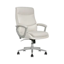 Thomasville Furniture Josephine Ergonomic Bonded Leather Swivel Manager Chair, Beige (60071-CRM)