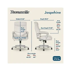 Thomasville Furniture Josephine Ergonomic Bonded Leather Swivel Manager Chair, Beige (60071-CRM)