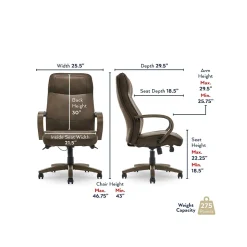 Thomasville Furniture Lockhart Ergonomic Bonded Leather Swivel Executive Chair, Brown (51494-BRN)