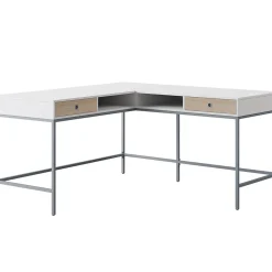 Thomasville Furniture Marana 60" L-Shaped Computer Desk, Arctic White/Desert Ash (SPLS-MA60LD-TV)