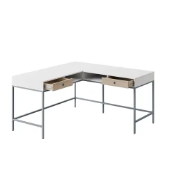 Thomasville Furniture Marana 60" L-Shaped Computer Desk, Arctic White/Desert Ash (SPLS-MA60LD-TV)