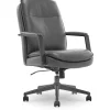 Thomasville Furniture Upton Ergonomic Bonded Leather Swivel Manager Chair, Gray (51421-GRY)
