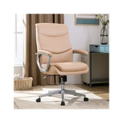 Thomasville Josephine Ergonomic Bonded Leather Swivel Manager Chair, Blush (60071-BLSH)