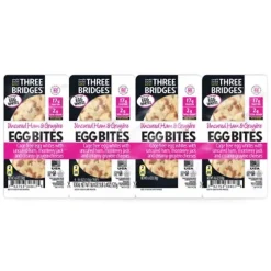 Three Bridges Ham & Gruyere Egg Bites, 4.6 oz, 4/Pack (220-02205)