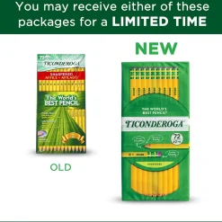 Ticonderoga Pre-Sharpened Wooden Pencil, 2.2mm, #2 Soft Lead, 72/Pack (X13972)