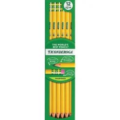 Ticonderoga Pre-Sharpened Wooden Pencil, 2.2mm, #2 Soft Lead, Dozen (X13806X)