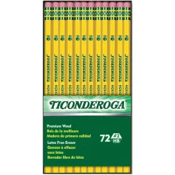 Ticonderoga The World's Best Pencil Wooden Pencil, 2.2mm, #2 Soft Lead, 72/Pack (33904)