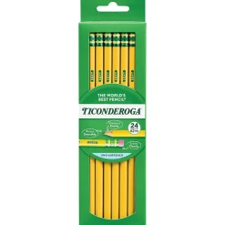 Ticonderoga The World's Best Pencil Wooden Pencil, 2.2mm, #2 Soft Lead, 2 Dozen (X13924X)