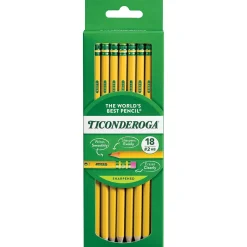 Ticonderoga The World's Best Pencil Pre-Sharpened Wooden Pencil, 2.2mm, #2 Soft Lead, 18/Pack (X13818X)