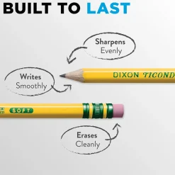 Ticonderoga The World's Best Pencil Wooden Pencil, 2.2mm, #2 Soft Lead, 96/Pack (13872/13882)