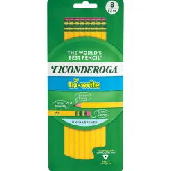 Ticonderoga Wooden Pencil, 0.7mm, #2 Soft Lead, 8/Pack (13852)