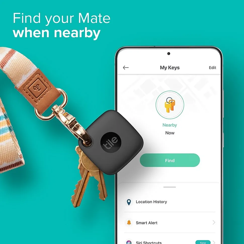 Tile Mate Life360 Bluetooth Tracke, Black (RE-44001)