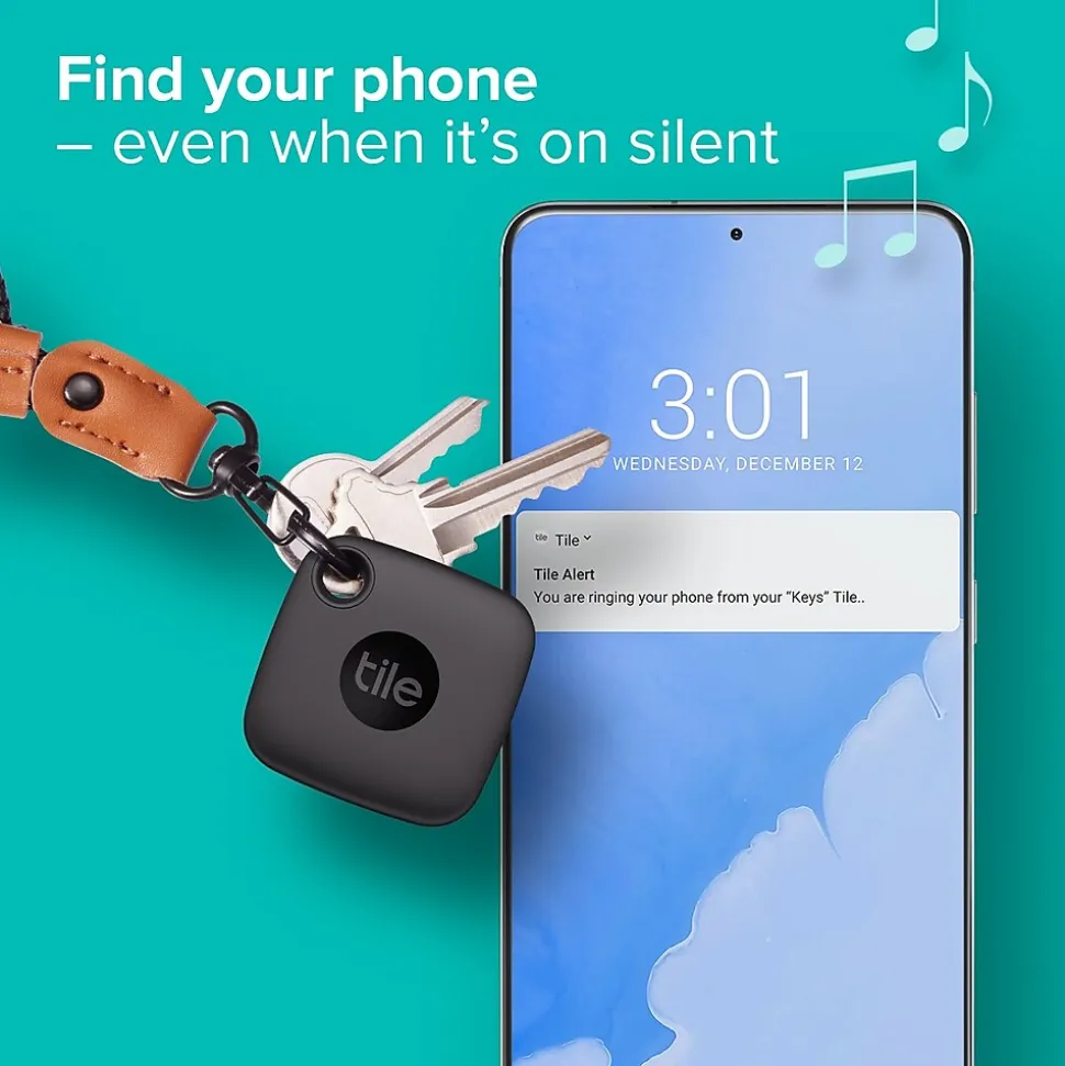 Tile Mate Life360 Bluetooth Tracke, Black (RE-44001)