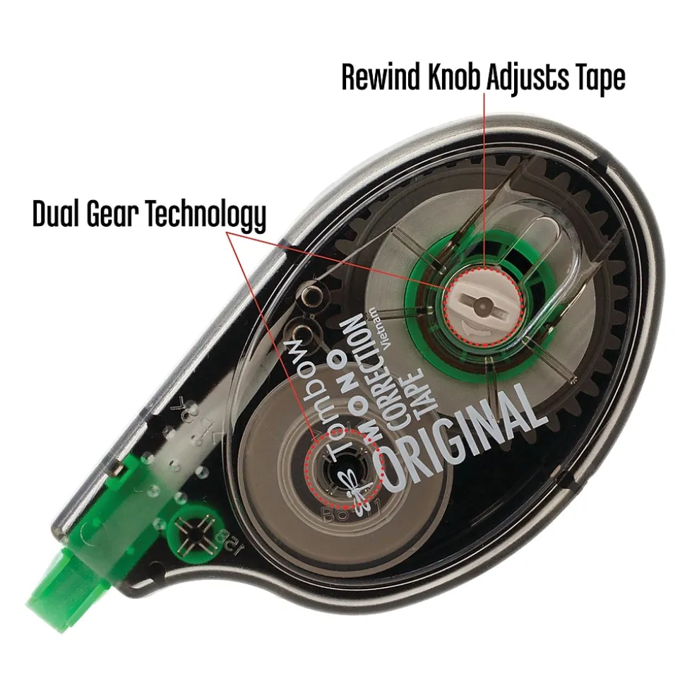 Tombow MONO Original Correction Tape, White, 2/Pack (68627)