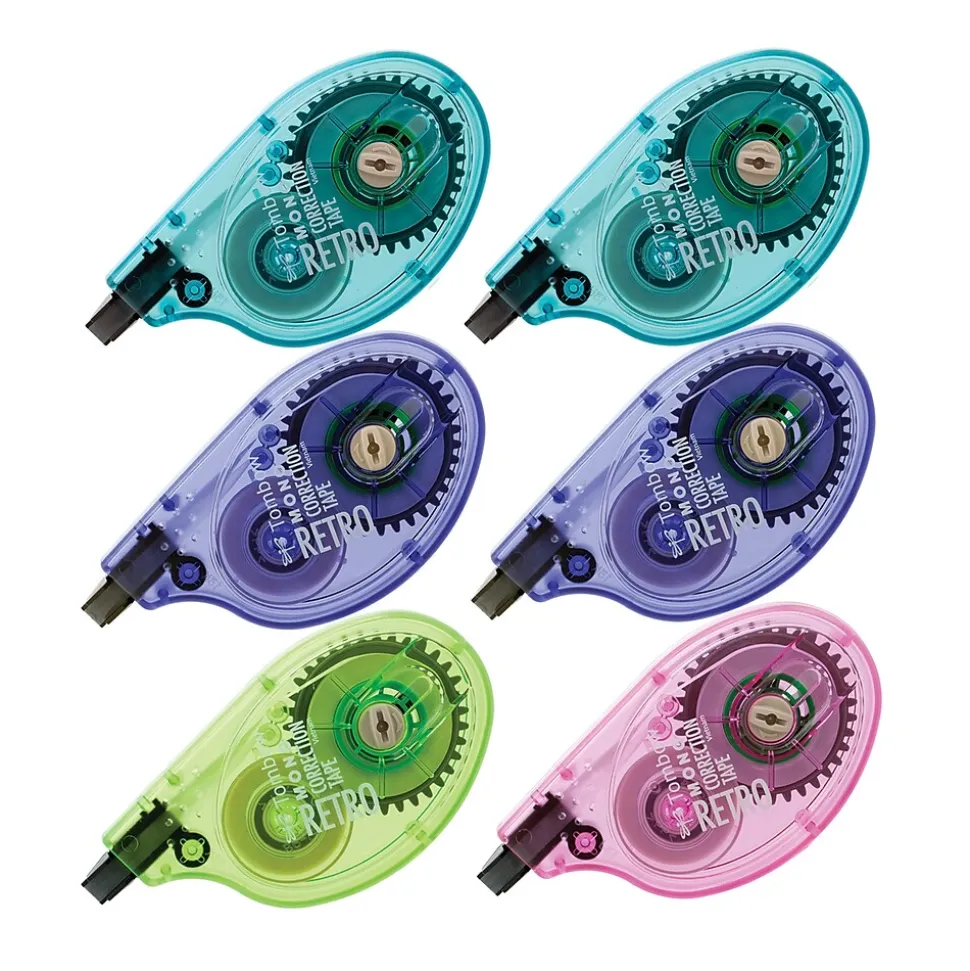 Tombow MONO Retro Correction Tape, White, 6/Pack (68670)
