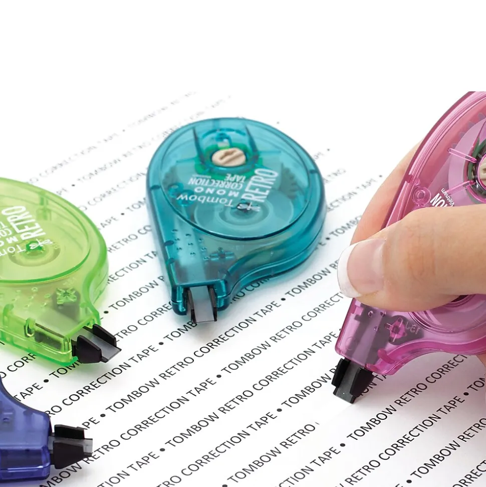 Tombow MONO Retro Correction Tape, White, 6/Pack (68670)