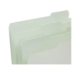 Top Tab Pressboard File Folders, Letter Size, Light Green