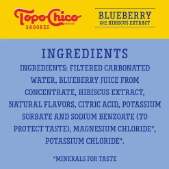 Topo Chico Sabores Blueberry Hibiscus Sparkling Water, 12 oz., 8 Cans/Pack (412570)