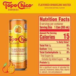 Topo Chico Sabores Tangerine Ginger Sparkling Water, 12 oz., 8 Cans/Pack (412571)
