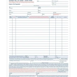 TOPS® Bill of Lading Unit Set, Ruled, 4-Part Carbonless, 11-7/16" x 8-1/2", 50/Pack (3847)