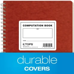 TOPS Computation Notebooks, 9.5" x 11.75", Graph Ruled, 76 Sheets, Red (35061)