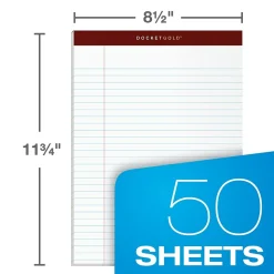 TOPS Docket Gold Notepads, 8.5" x 11.75", White, 50 Sheets/Pad, Dozen (63960)