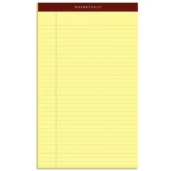 Tops Docket Gold Notepads, 8.5" x 14", Canary, 50 Sheets/Pad, 12 Pads/Pack (63980)