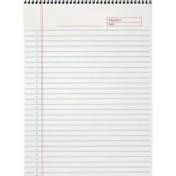 TOPS Docket Notepad, 8.5" x 11.75", Wide Ruled, White, 70 Sheets/Pad, 1 Pad/Pack (TOP 99710)