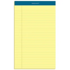 TOPS Docket Notepads, 8.5" x 14", Wide, Canary, 50 Sheets/Pad, 12 Pads/Pack (TOP 63580)