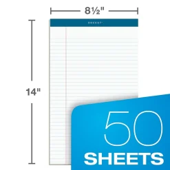 TOPS Docket Writing Pads, 8-1/2" x 14", White, 50 Sheets/Pad, 12 Pads/Pack (63590)